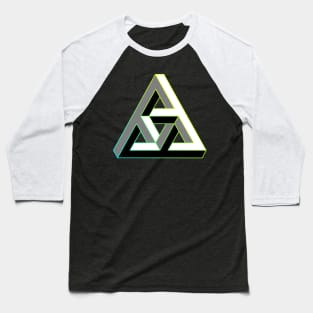 Even more impossible triangle with cyan to yellow gradient edge Baseball T-Shirt